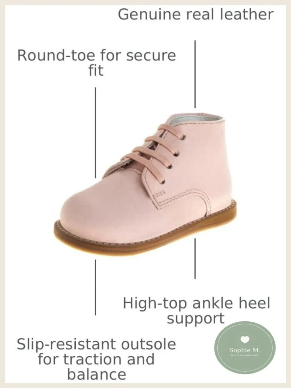 Baby Boy Lace-Up Formal Booties Faux Leather Walker Shoes